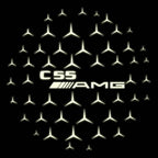 MERCEDES BENZ C55 AMG LOGO PROJECTOT LIGHTS  (quantity 1 = 1 set /2 door lights with 2 logo films)Nr.02M302