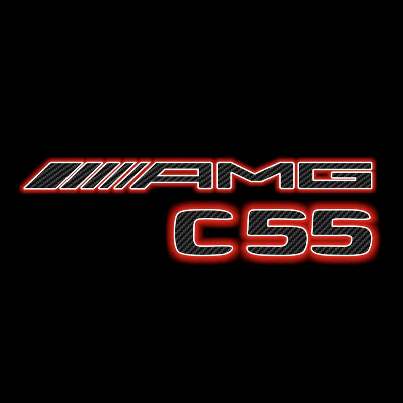 MERCEDES BENZ C55 AMG LOGO PROJECTOT LIGHTS  (quantity 1 = 1 set /2 door lights with 2 logo films)Nr.02M300
