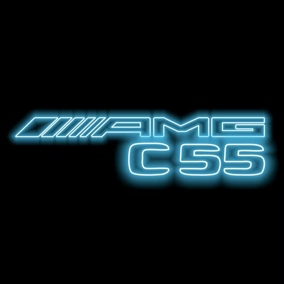 MERCEDES BENZ C55 AMG LOGO PROJECTOT LIGHTS  (quantity 1 = 1 set /2 door lights with 2 logo films)Nr.02M299