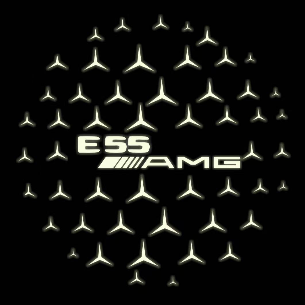 MERCEDES BENZ E55 AMG LOGO PROJECTOT LIGHTS  (quantity 1 = 1 set /2 door lights with 2 logo films)Nr.02M306