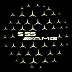 MERCEDES BENZ S55 AMG LOGO PROJECTOT LIGHTS  (quantity 1 = 1 set /2 door lights with 2 logo films)Nr.02M321