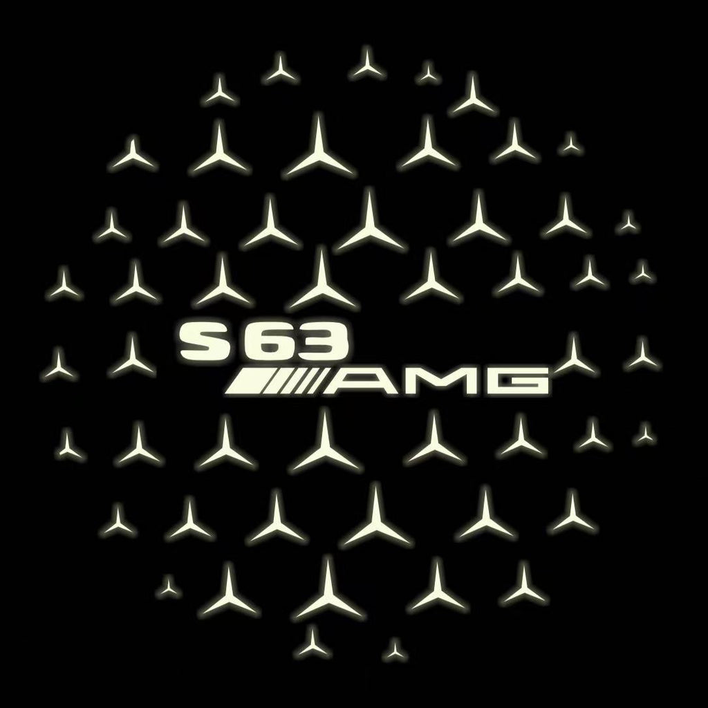 MERCEDES BENZ S63 AMG LOGO PROJECTOT LIGHTS  (quantity 1 = 1 set /2 door lights with 2 logo films)Nr.02M327