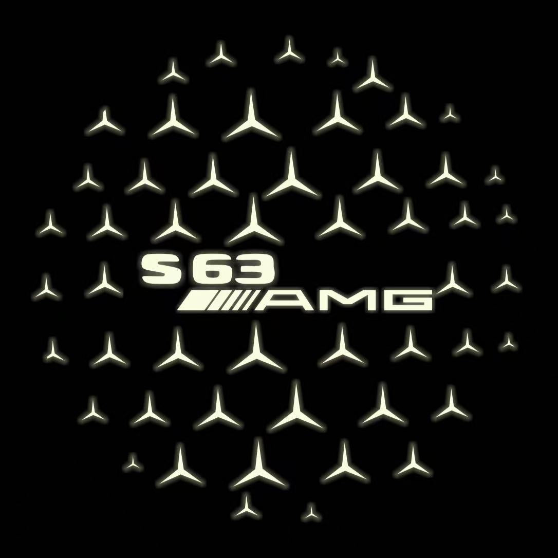 MERCEDES BENZ S63 AMG LOGO PROJECTOT LIGHTS  (quantity 1 = 1 set /2 door lights with 2 logo films)Nr.02M327