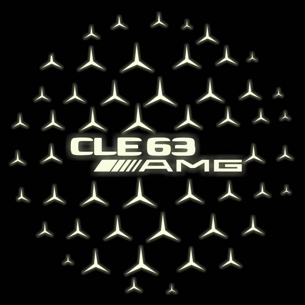 MERCEDES BENZ CLE63 AMG LOGO PROJECTOT LIGHTS  (quantity 1 = 1 set /2 door lights with 2 logo films)Nr.02M337