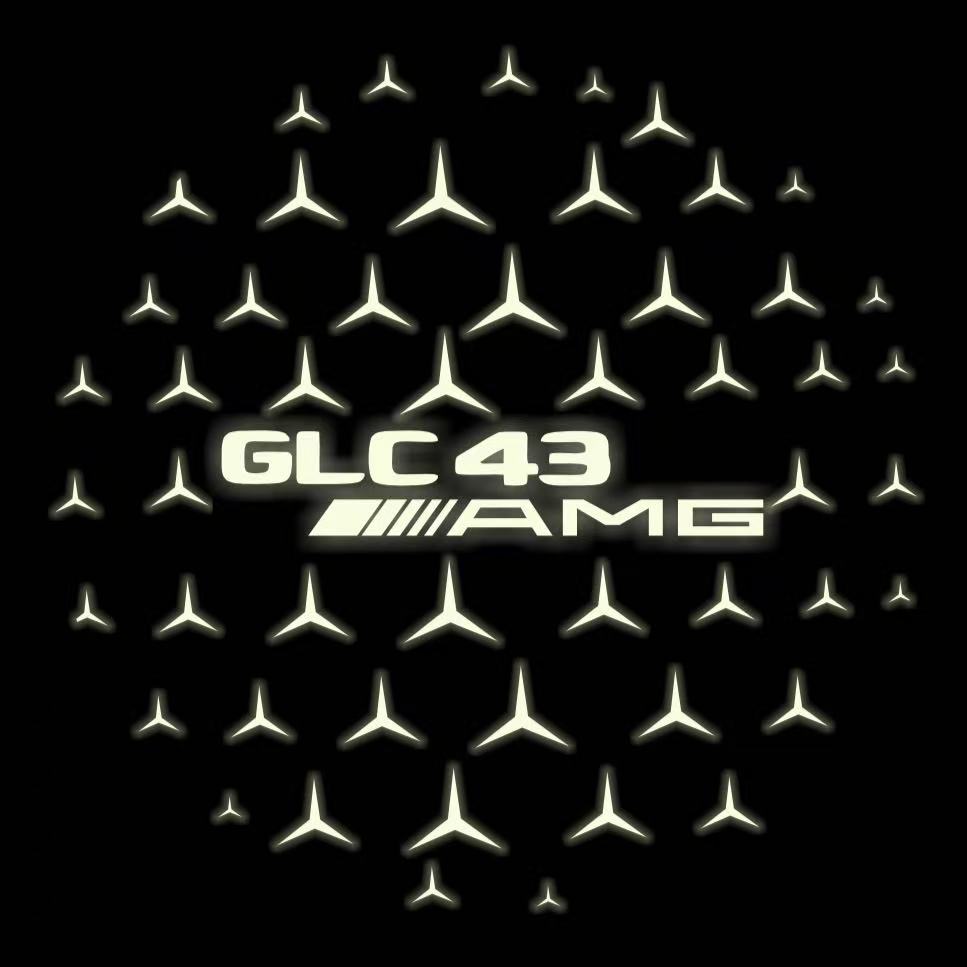 MERCEDES BENZ GLC43 AMG LOGO PROJECTOT LIGHTS  (quantity 1 = 1 set /2 door lights with 2 logo films)Nr.02M356