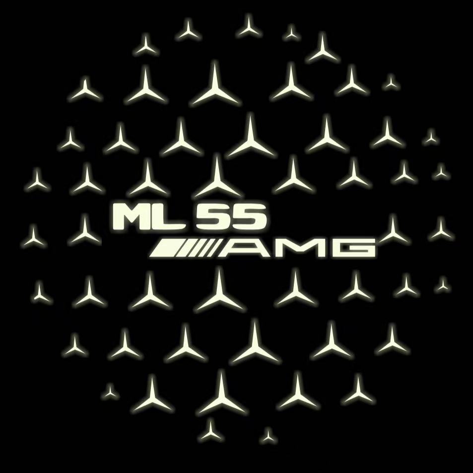 MERCEDES BENZ ML55 AMG LOGO PROJECTOT LIGHTS  (quantity 1 = 1 set /2 door lights with 2 logo films)Nr.02M384