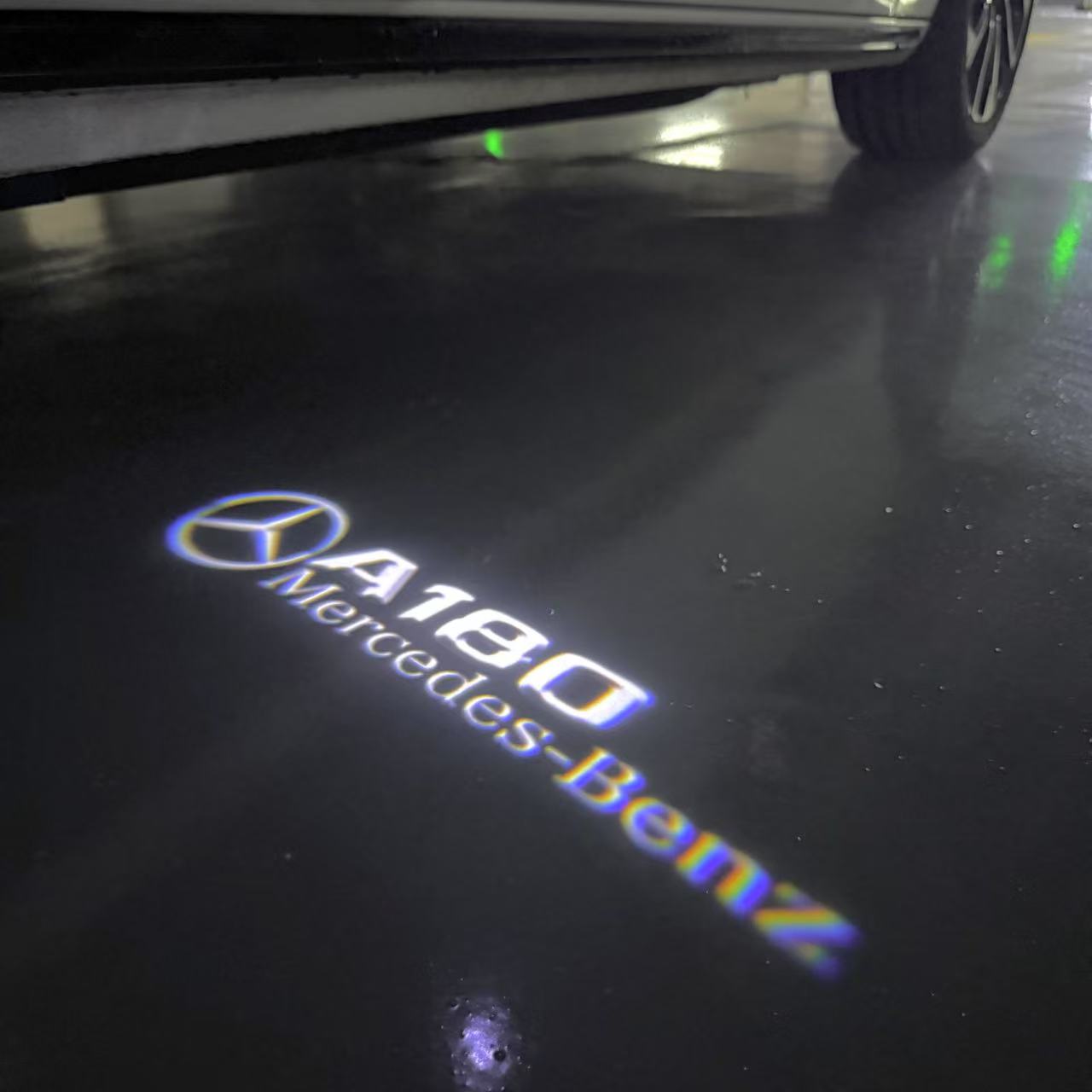 MERCEDES BENZ A180 LOGO PROJECTOT LIGHTS  (quantity 1 = 1 set /2 door lights with 2 logo films)Nr.02M030