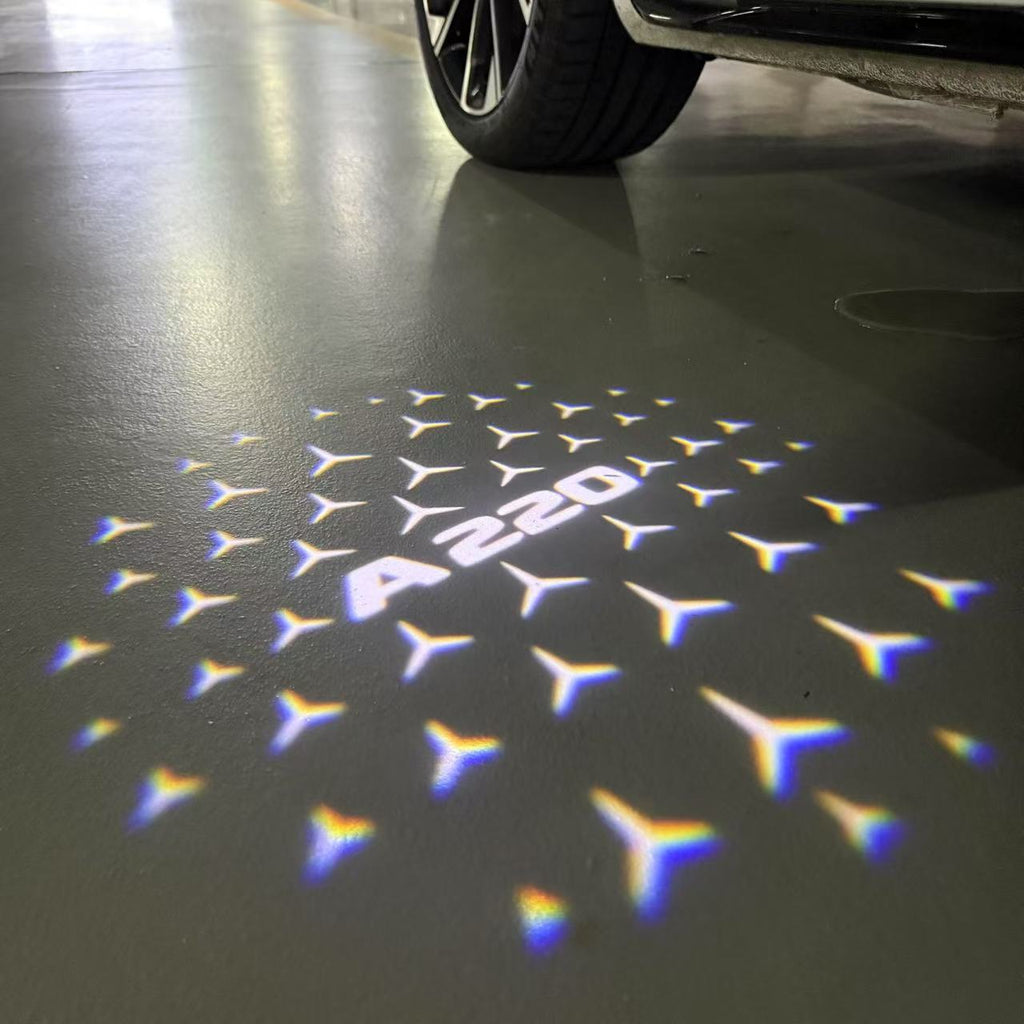 MERCEDES BENZ A200 LOGO PROJECTOT LIGHTS  (quantity 1 = 1 set /2 door lights with 2 logo films)Nr.02M032