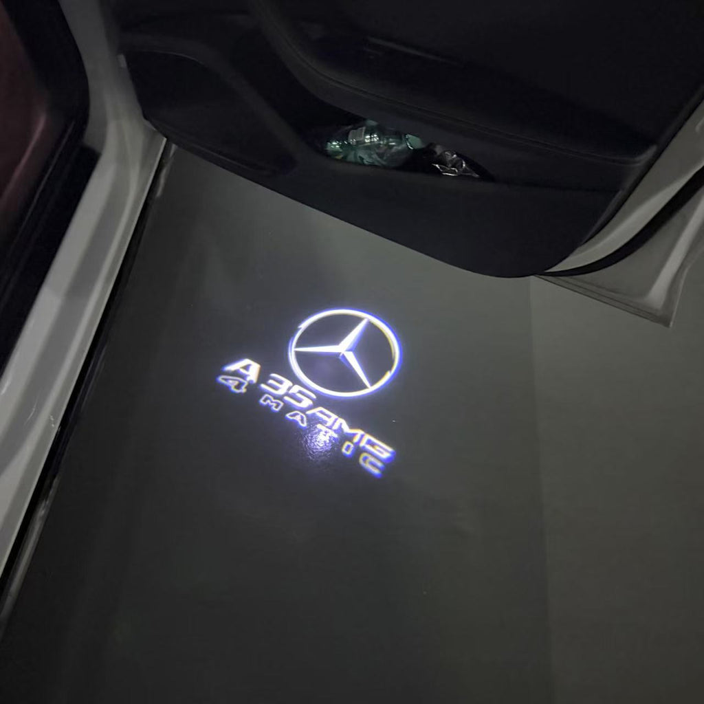 MERCEDES BENZ A35 AMG LOGO PROJECTOT LIGHTS  (quantity 1 = 1 set /2 door lights with 2 logo films)Nr.02M256