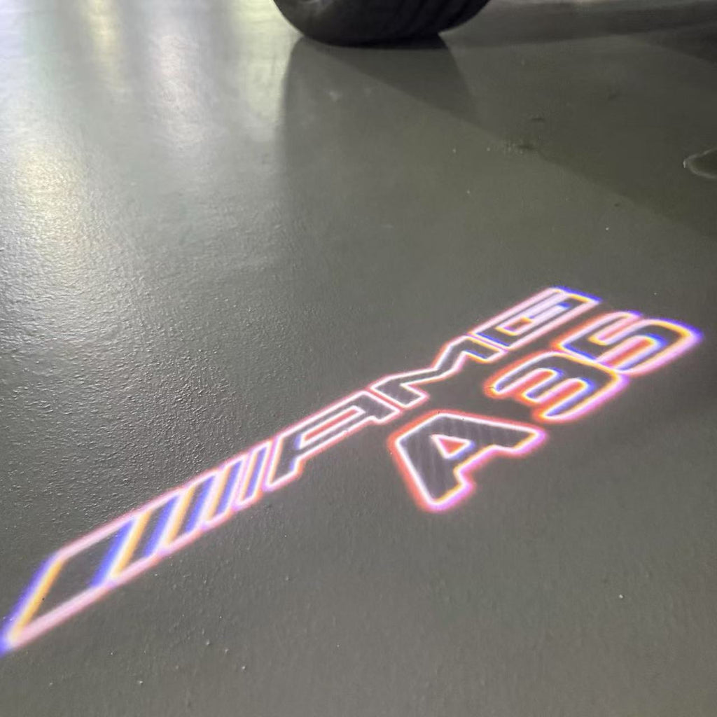 MERCEDES BENZ A35 AMG LOGO PROJECTOT LIGHTS  (quantity 1 = 1 set /2 door lights with 2 logo films)Nr.02M257