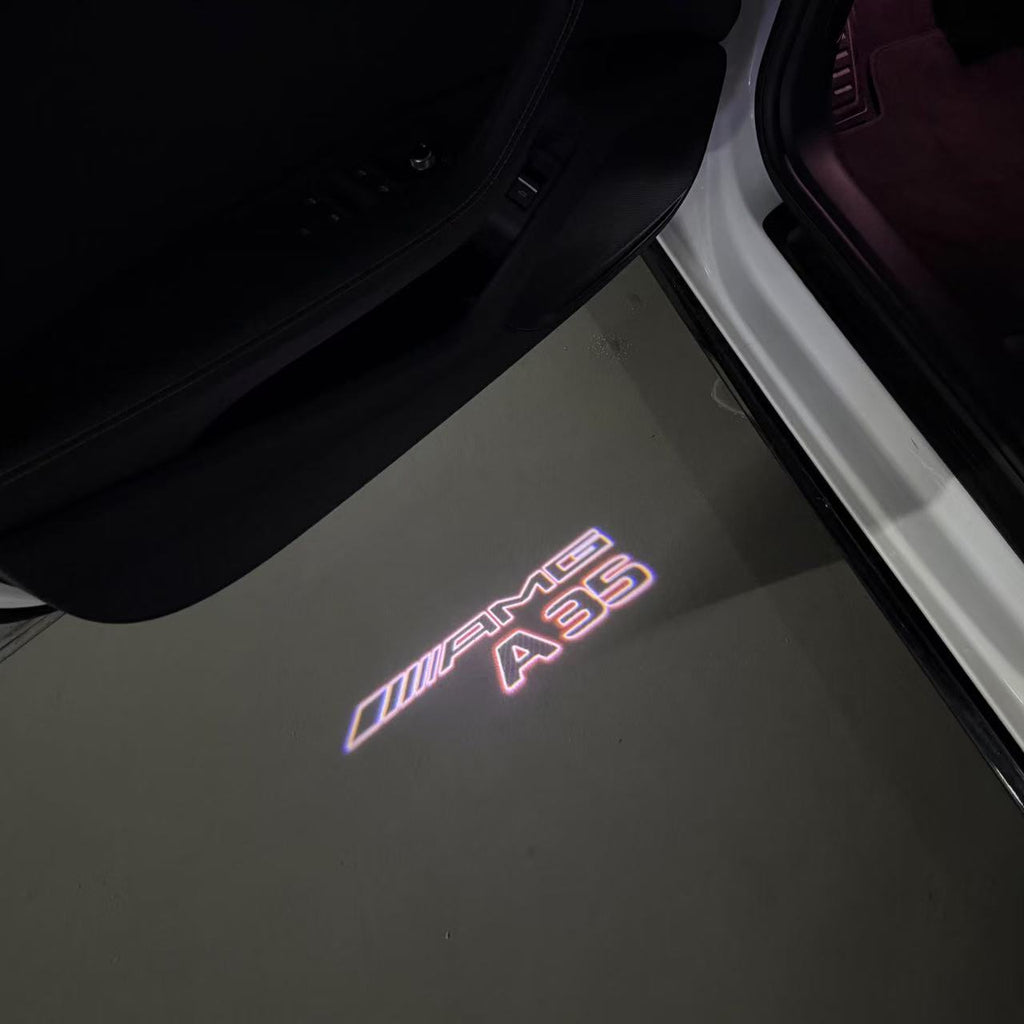 MERCEDES BENZ A35 AMG LOGO PROJECTOT LIGHTS  (quantity 1 = 1 set /2 door lights with 2 logo films)Nr.02M257