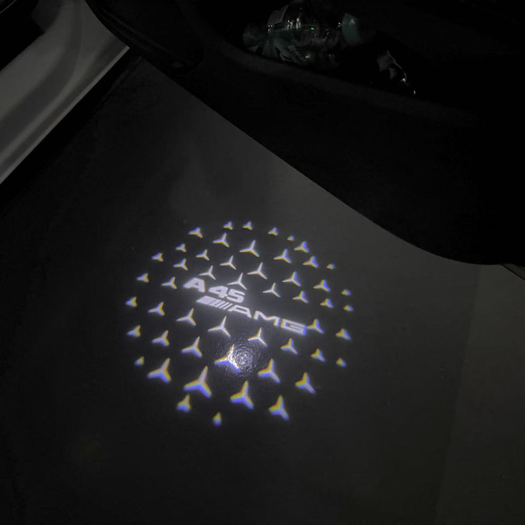 MERCEDES BENZ A45 AMG LOGO PROJECTOT LIGHTS  (quantity 1 = 1 set /2 door lights with 2 logo films)Nr.02M261