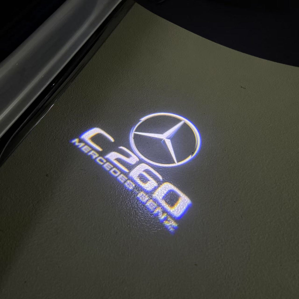 MERCEDES BENZ C260 LOGO PROJECTOT LIGHTS  (quantity 1 = 1 set /2 door lights with 2 logo films)Nr.02M45