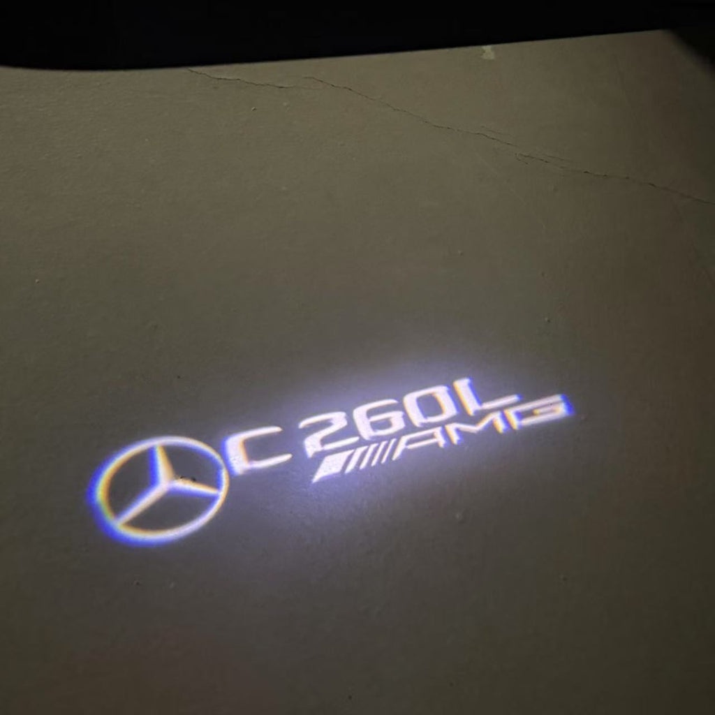 MERCEDES BENZ C260L LOGO PROJECTOT LIGHTS  (quantity 1 = 1 set /2 door lights with 2 logo films)Nr.02M63