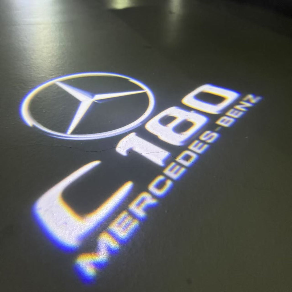 MERCEDES BENZ C180 LOGO PROJECTOT LIGHTS  (quantity 1 = 1 set /2 door lights with 2 logo films)Nr.02M48
