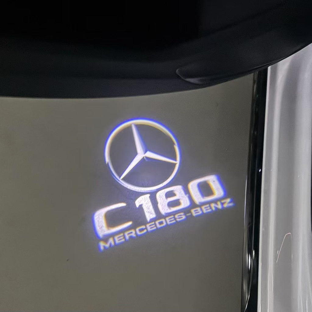 MERCEDES BENZ C180 LOGO PROJECTOT LIGHTS  (quantity 1 = 1 set /2 door lights with 2 logo films)Nr.02M48