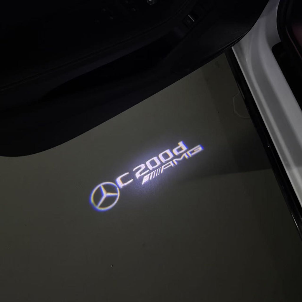 MERCEDES BENZ C200d LOGO PROJECTOT LIGHTS  (quantity 1 = 1 set /2 door lights with 2 logo films)Nr.02M64
