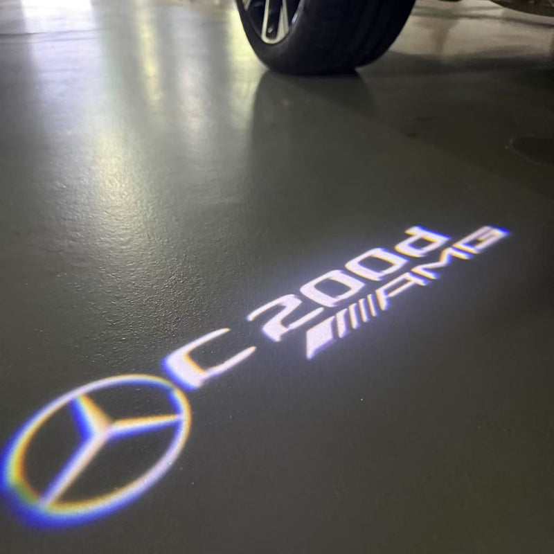 MERCEDES BENZ C200d LOGO PROJECTOT LIGHTS  (quantity 1 = 1 set /2 door lights with 2 logo films)Nr.02M64