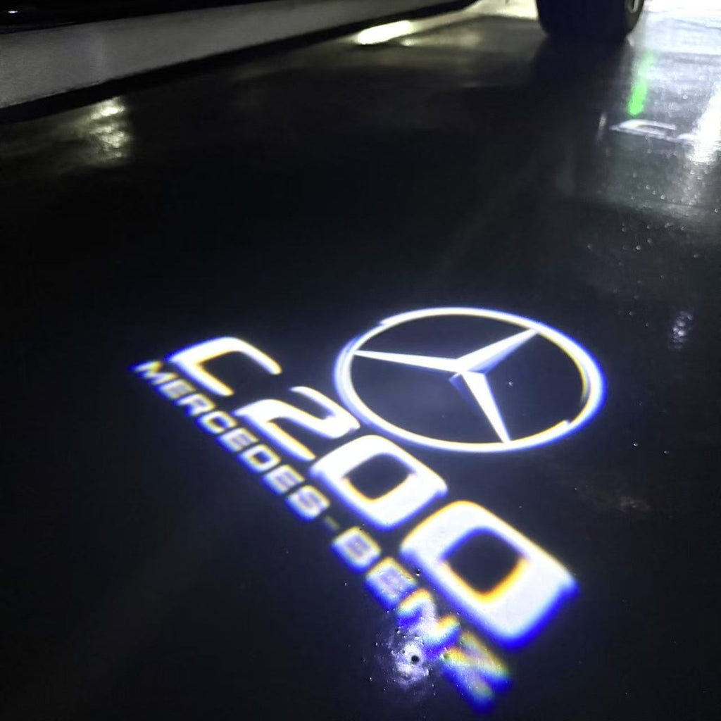 MERCEDES BENZ C200 LOGO PROJECTOT LIGHTS  (quantity 1 = 1 set /2 door lights with 2 logo films)Nr.02M41