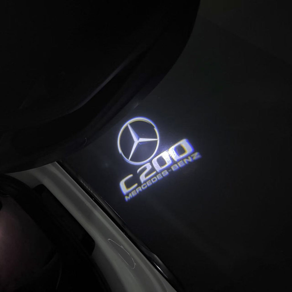 MERCEDES BENZ C200 LOGO PROJECTOT LIGHTS  (quantity 1 = 1 set /2 door lights with 2 logo films)Nr.02M41