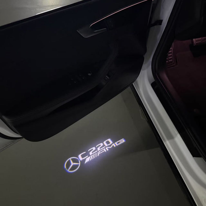MERCEDES BENZ C220 LOGO PROJECTOT LIGHTS  (quantity 1 = 1 set /2 door lights with 2 logo films)Nr.02M44