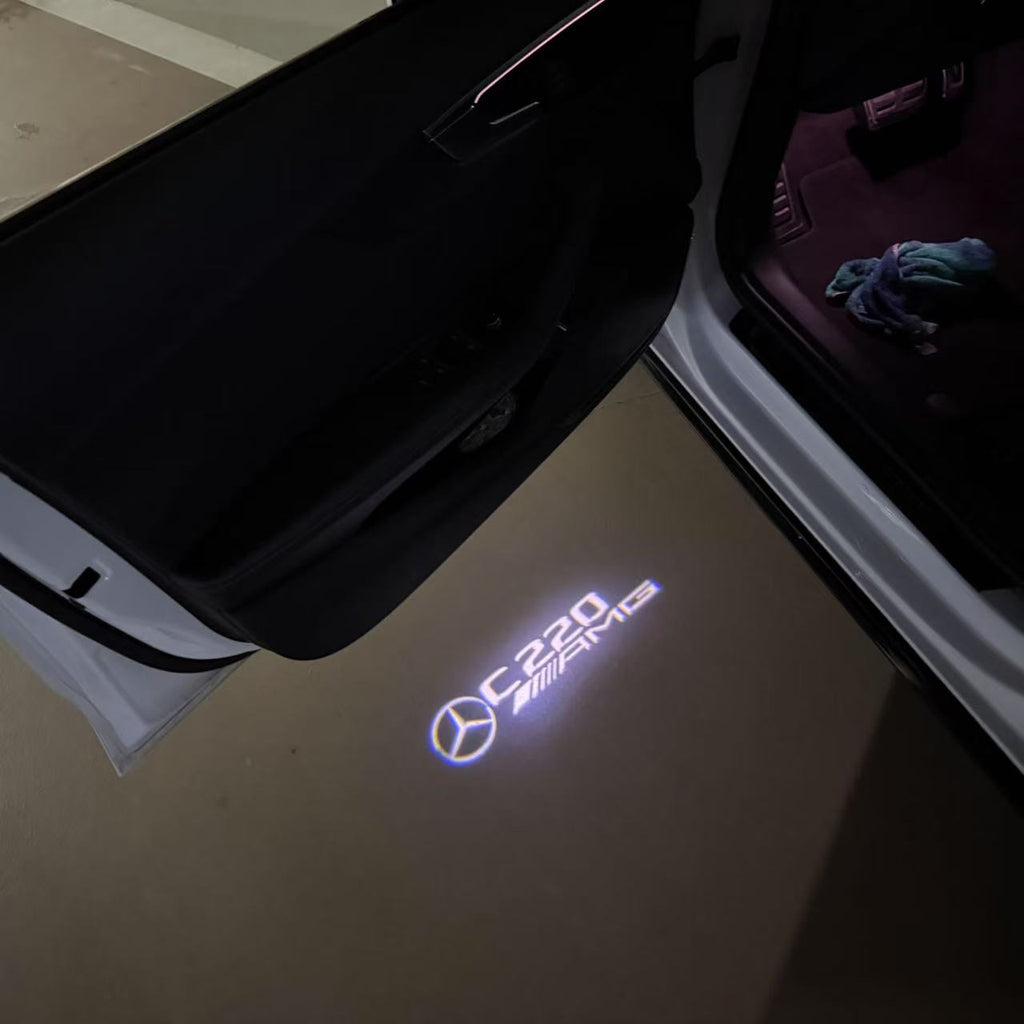 MERCEDES BENZ C220 LOGO PROJECTOT LIGHTS  (quantity 1 = 1 set /2 door lights with 2 logo films)Nr.02M44