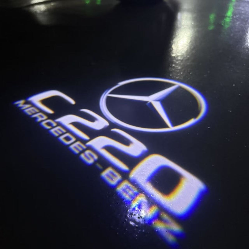 MERCEDES BENZ C220 LOGO PROJECTOT LIGHTS  (quantity 1 = 1 set /2 door lights with 2 logo films)Nr.02M49
