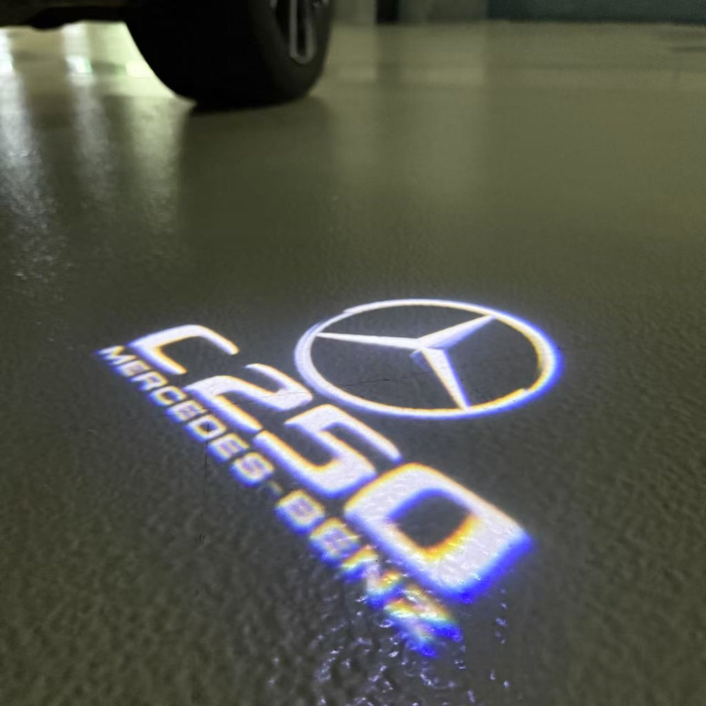MERCEDES BENZ C250 LOGO PROJECTOT LIGHTS  (quantity 1 = 1 set /2 door lights with 2 logo films)Nr.02M60