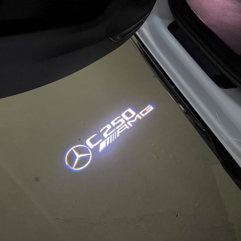 MERCEDES BENZ C250 LOGO PROJECTOT LIGHTS  (quantity 1 = 1 set /2 door lights with 2 logo films)Nr.02M58