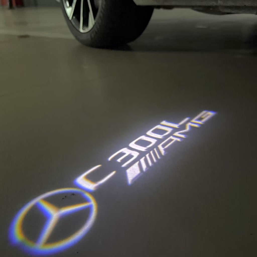 MERCEDES BENZ C300L LOGO PROJECTOT LIGHTS  (quantity 1 = 1 set /2 door lights with 2 logo films)Nr.02M43