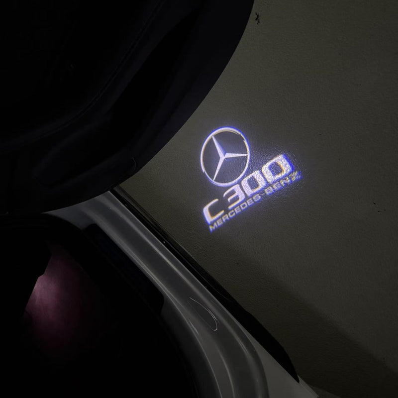 MERCEDES BENZ C300 LOGO PROJECTOT LIGHTS  (quantity 1 = 1 set /2 door lights with 2 logo films)Nr.02M61
