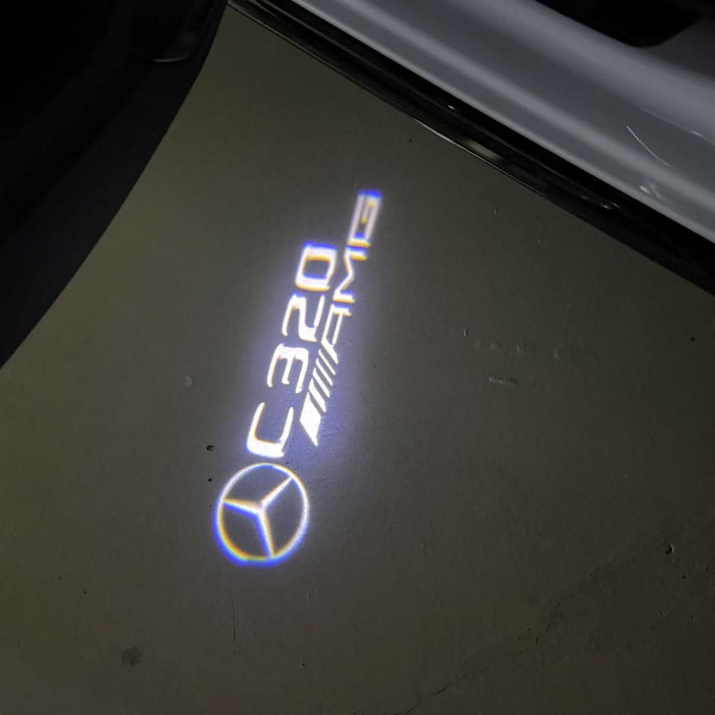 MERCEDES BENZ C320 LOGO PROJECTOT LIGHTS  (quantity 1 = 1 set /2 door lights with 2 logo films)Nr.02M65
