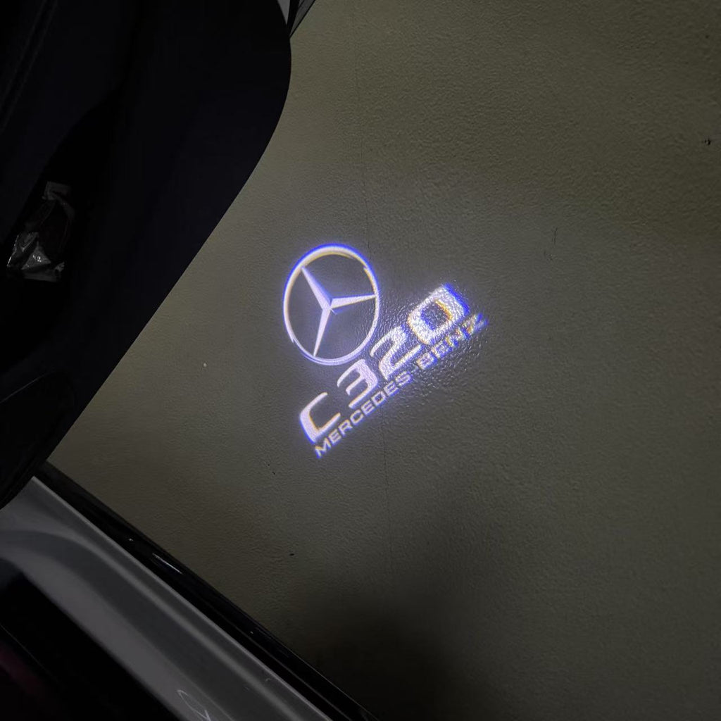 MERCEDES BENZ C320 LOGO PROJECTOT LIGHTS  (quantity 1 = 1 set /2 door lights with 2 logo films)Nr.02M47