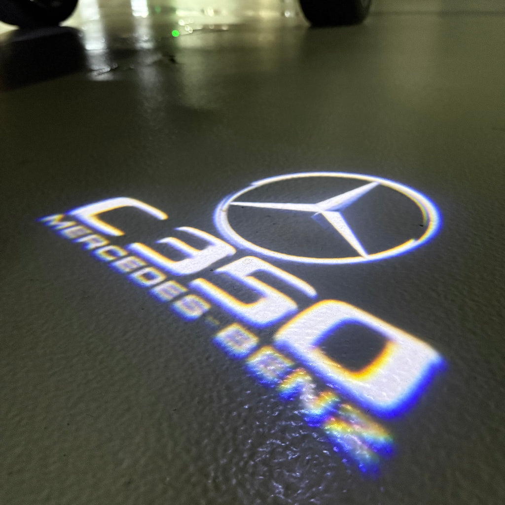 MERCEDES BENZ C350 LOGO PROJECTOT LIGHTS  (quantity 1 = 1 set /2 door lights with 2 logo films)Nr.02M42