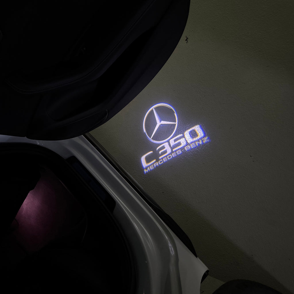 MERCEDES BENZ C350 LOGO PROJECTOT LIGHTS  (quantity 1 = 1 set /2 door lights with 2 logo films)Nr.02M42