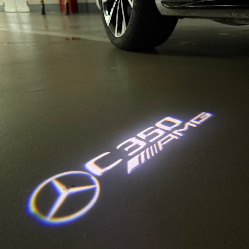 MERCEDES BENZ C350 LOGO PROJECTOT LIGHTS  (quantity 1 = 1 set /2 door lights with 2 logo films)Nr.02M59