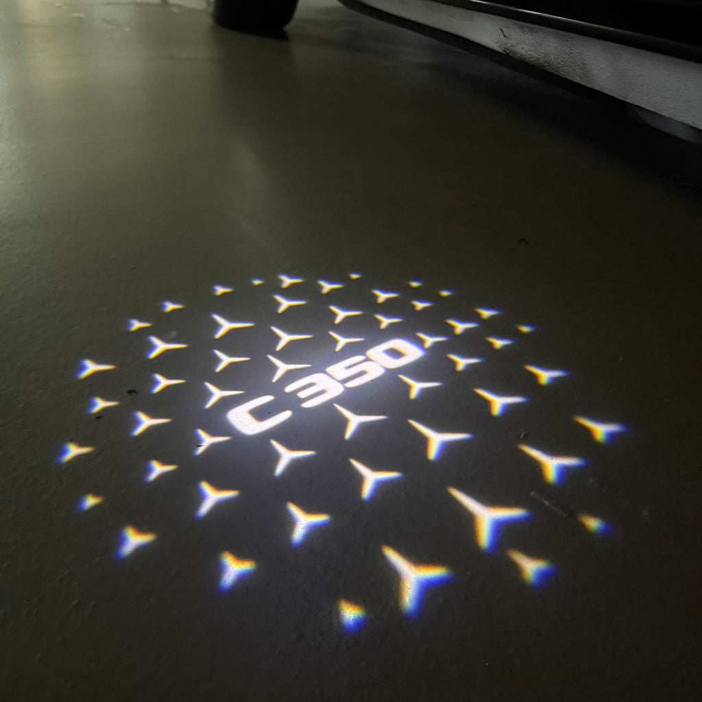 MERCEDES BENZ C350 LOGO PROJECTOT LIGHTS  (quantity 1 = 1 set /2 door lights with 2 logo films)Nr.02M54