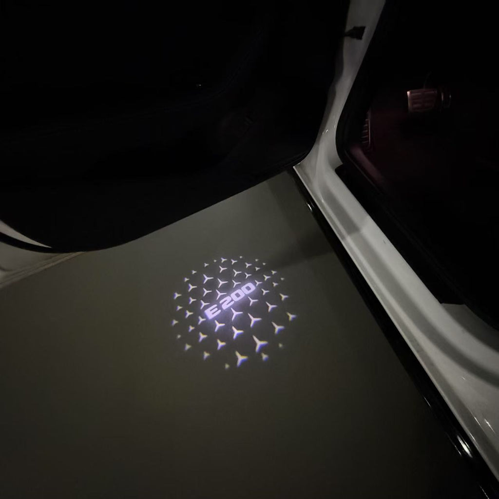 MERCEDES BENZ E200 LOGO PROJECTOT LIGHTS  (quantity 1 = 1 set /2 door lights with 2 logo films)Nr.02M91