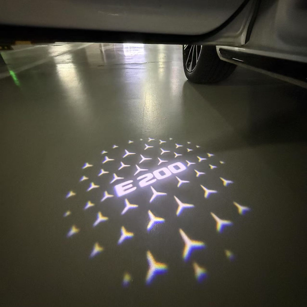 MERCEDES BENZ E200 LOGO PROJECTOT LIGHTS  (quantity 1 = 1 set /2 door lights with 2 logo films)Nr.02M91