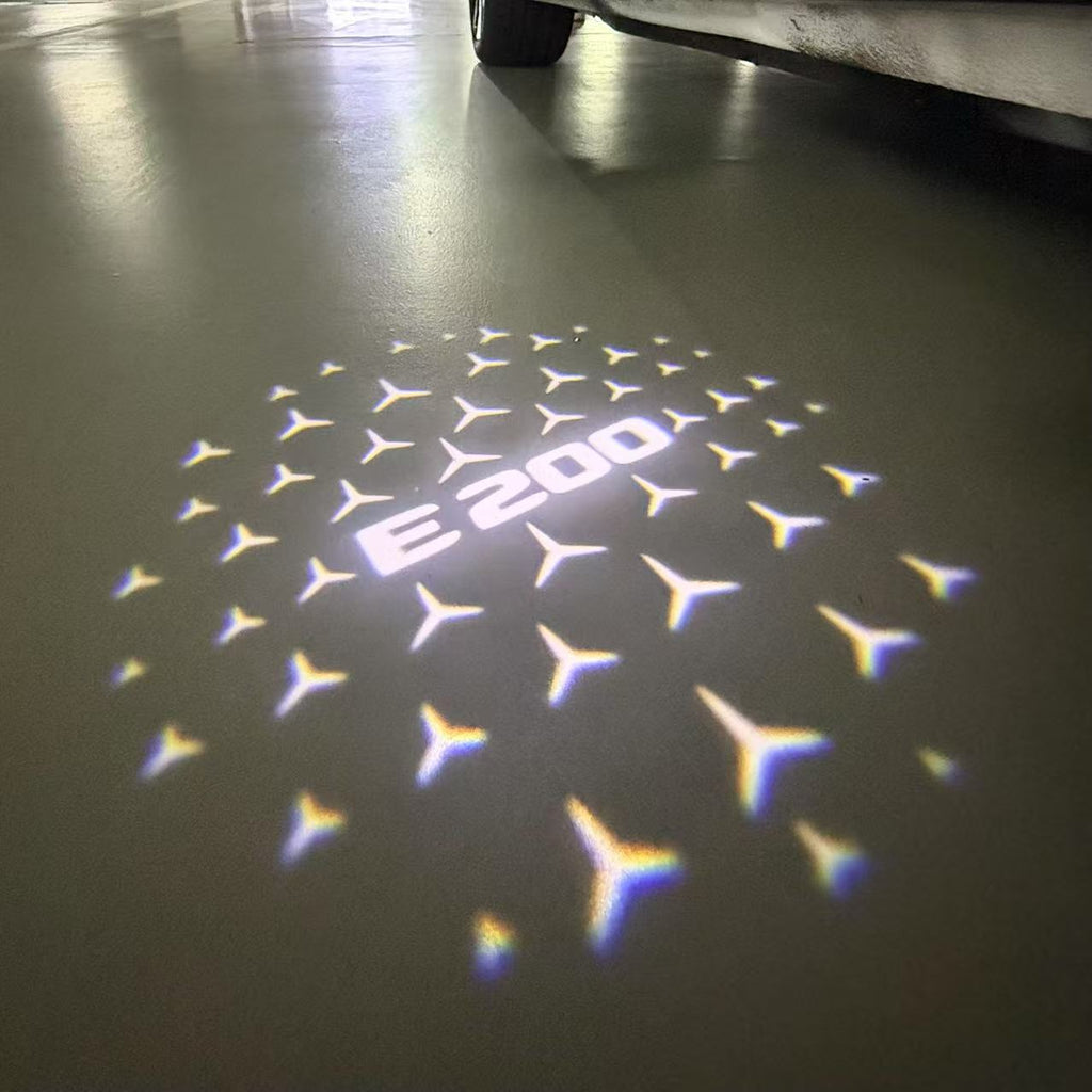 MERCEDES BENZ E200 LOGO PROJECTOT LIGHTS  (quantity 1 = 1 set /2 door lights with 2 logo films)Nr.02M91