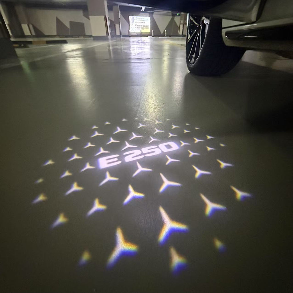 MERCEDES BENZ E250 LOGO PROJECTOT LIGHTS  (quantity 1 = 1 set /2 door lights with 2 logo films)Nr.02M86