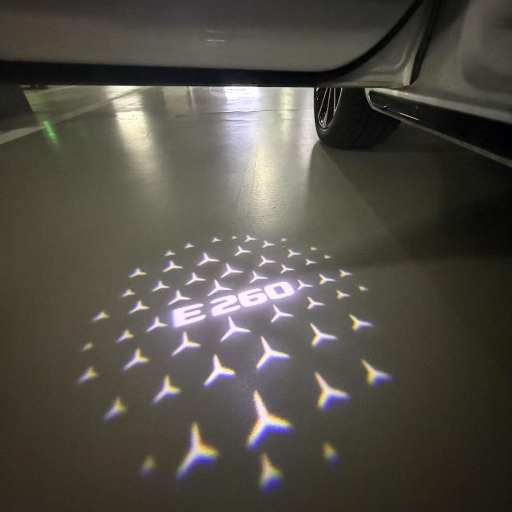 MERCEDES BENZ E260 LOGO PROJECTOT LIGHTS  (quantity 1 = 1 set /2 door lights with 2 logo films)Nr.02M73