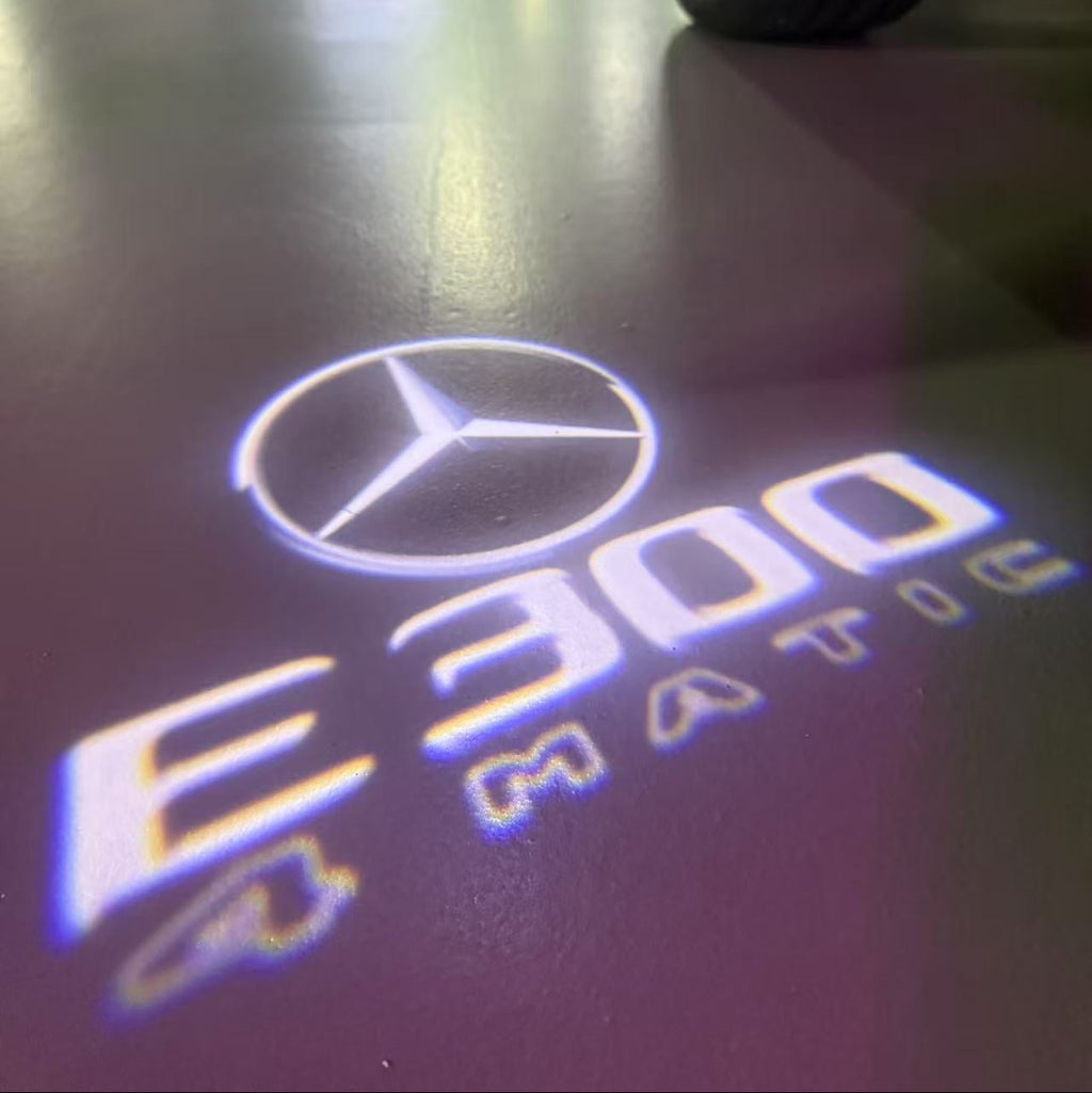 MERCEDES BENZ E300 LOGO PROJECTOT LIGHTS  (quantity 1 = 1 set /2 door lights with 2 logo films)Nr.02M85