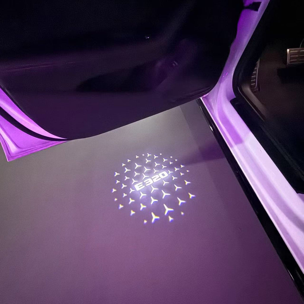 MERCEDES BENZ E320 LOGO PROJECTOT LIGHTS  (quantity 1 = 1 set /2 door lights with 2 logo films)Nr.02M88