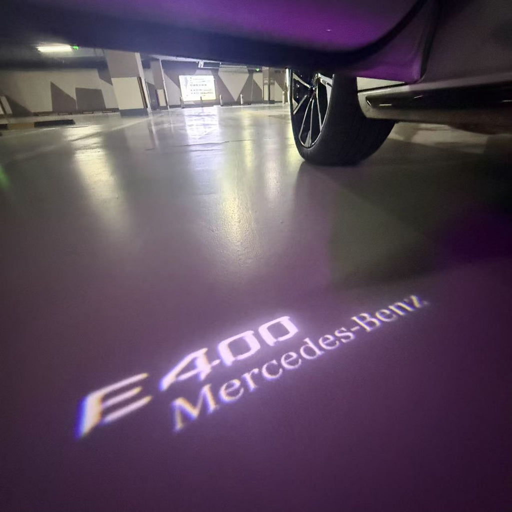 MERCEDES BENZ E400 LOGO PROJECTOT LIGHTS  (quantity 1 = 1 set /2 door lights with 2 logo films)Nr.02M100