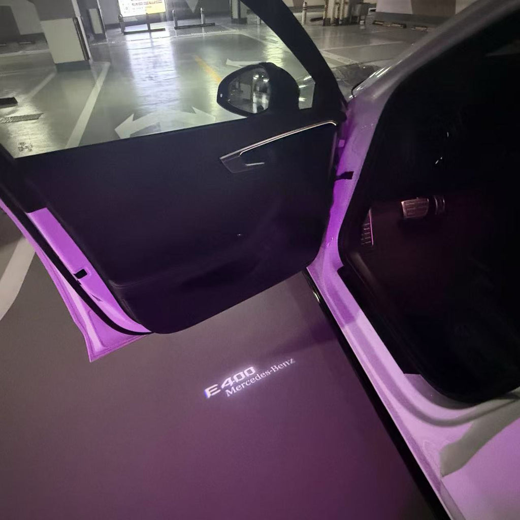 MERCEDES BENZ E400 LOGO PROJECTOT LIGHTS  (quantity 1 = 1 set /2 door lights with 2 logo films)Nr.02M100