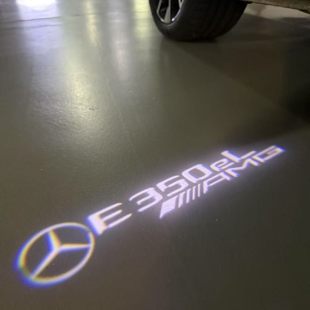 MERCEDES BENZ E350eL LOGO PROJECTOT LIGHTS  (quantity 1 = 1 set /2 door lights with 2 logo films)Nr.02M104