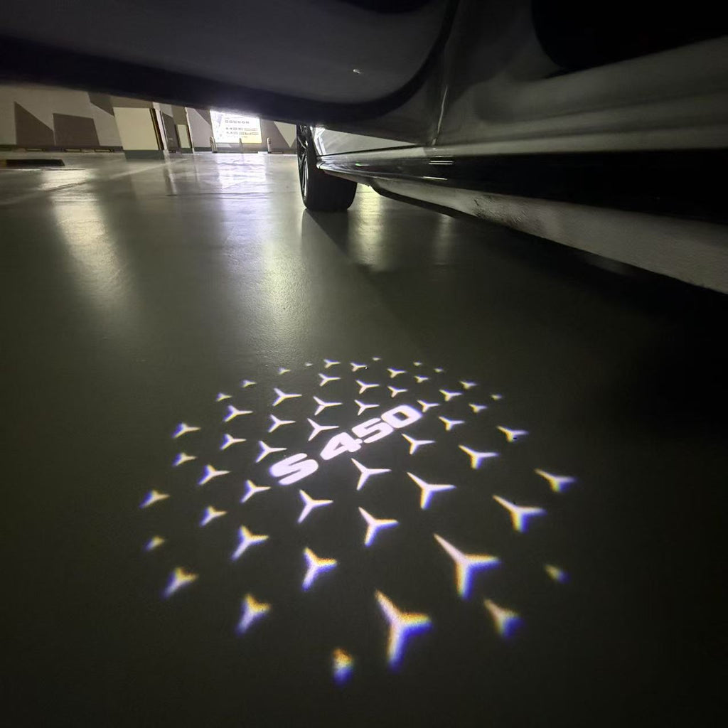 MERCEDES BENZ S450 LOGO PROJECTOT LIGHTS  (quantity 1 = 1 set /2 door lights with 2 logo films)Nr.02M33