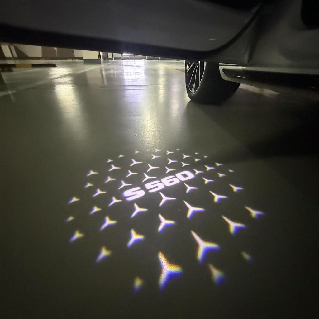 MERCEDES BENZ S560  LOGO PROJECTOT LIGHTS  (quantity 1 = 1 set /2 door lights with 2 logo films)Nr.02M30