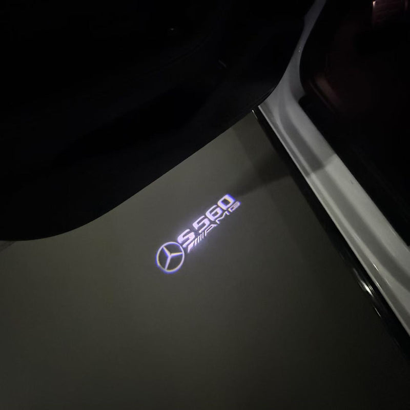 MERCEDES BENZ S560 LOGO PROJECTOT LIGHTS  (quantity 1 = 1 set /2 door lights with 2 logo films)Nr.02M27